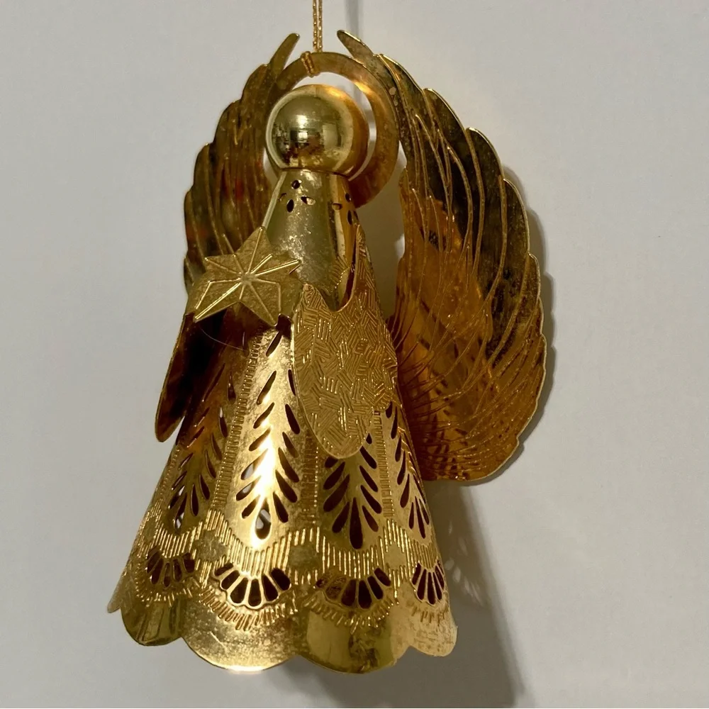 Hallmark Keepsake 1988 Miniature Ornament “Heavenly Glow” Etch Brass 3